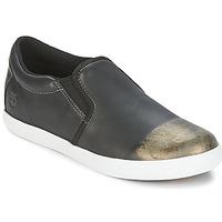 timberland glastenbury leather slip on womens slip ons shoes in black