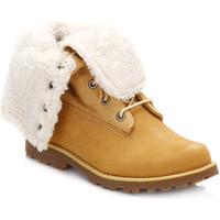 Timberland Youth Wheat Waterproof Faux Shearling Boots women\'s Mid Boots in yellow