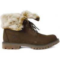 timberland faux cateen womens shoes high top trainers in brown