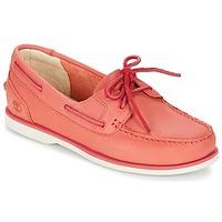 timberland classic boat unlined boat womens boat shoes in red