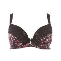 Tilly Red Floral Print Plunge Bra, Red