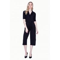 TIE WAIST COLLARED JUMPSUIT