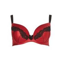 Tilly Red Modest Plunge Bra, Red