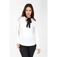 tie front long sleeve blouse