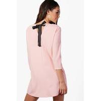 tie back tailored dress blush