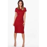 tie waist fitted dress wine