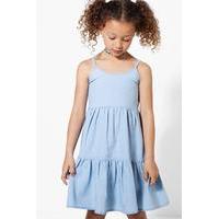 Tiered Denim Sundress - blue