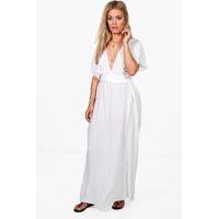 Tiffany Plunge Beach Maxi Dress - white