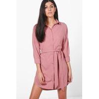 tie front shirt dress lilas