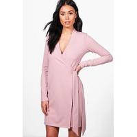 tie side longline blazer dress mauve