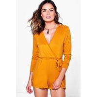 tie belt wrap over playsuit turmeric