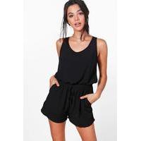 Tie Back Playsuit - black