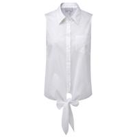 Tie Front Cotton Blouse (White / 14)
