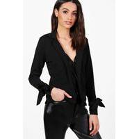 Tie Cuff Blazer - black