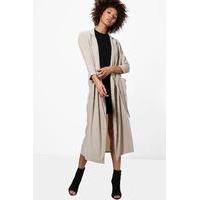 Tie Detail Duster - stone