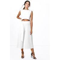 Tie Front Culotte & Boxy Top Co-Ord Set - ivory