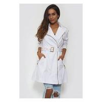 Tia White Rain Mac Trench Coat