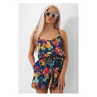 Tia Cross Back Floral Playsuit