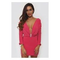 Tia Pink Embellished Bodycon Dress