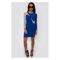 Tia Blue Mesh Bodycon Dress