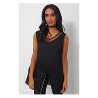 Tia Black V Front Chiffon Top