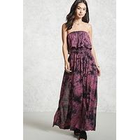 tie dye flounce maxi dress