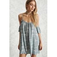 tie dye open shoulder dress