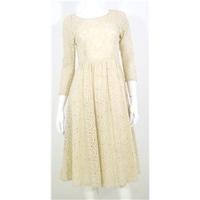 Tibi Size 4 (UK Size 8) Cream Crochet Midi Dress