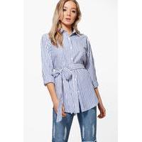 tie striped shirt blue