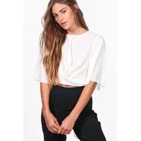 Tie Back Woven Top - white