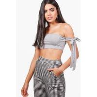 Tie Sleeve Bandeau - grey marl