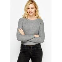 Tie Up Back Knit Cropped Jumper