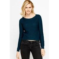 tie up back knit cropped jumper