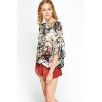 tie back sheer floral top