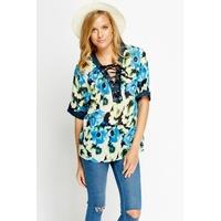 Tie Up Front Floral Top