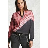 tie dye zip neckline jumper