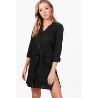 tie waist shirt black