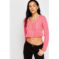 Tie Back Cable Knit Jumper