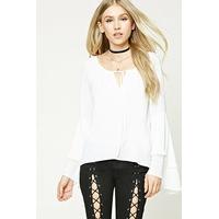 Tie-Front Tiered Sleeve Top