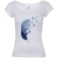Time 40 T-Shirt FEATHER women\'s T shirt in white