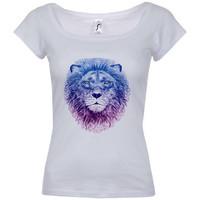 Time 40 T-Shirt FACE OF A LION women\'s T shirt in white