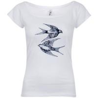 time 40 t shirt two swallows womens t shirt in white