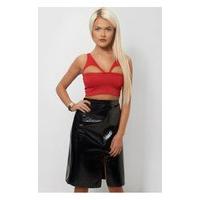 Tia Red Caged Bralet Top