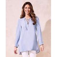 Tie Front Soft Lyocel Denim Tunic