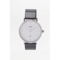 Timex Fairfield Silver and Black Watch, BLACK