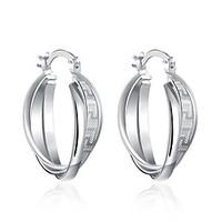Titanium Steel Earring Hoop Earrings Wedding/Party 2pcs