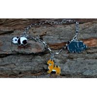 Tiger Elephant & Panda Charm Bracelet