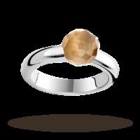 Ti Sento Silver Caramel Cats Eye Ring - Ring Size P.5