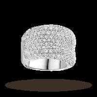 ti sento silver and cubic zirconia set thick band ring ring size m