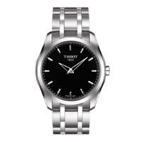 Tissot Couturier men\'s black dial stainless steel bracelet watch